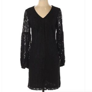 Ralph Lauren Black Lace Long Sleeve Dress Size 4